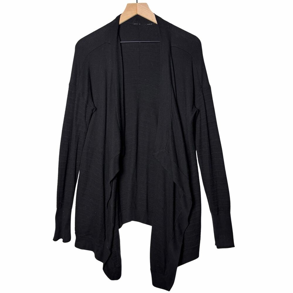 Lululemon Cardigan Black Find Your Calm Wrap Sweater Silk Blend Womens 6-8